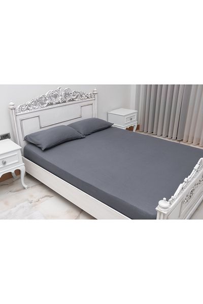 MEYHOME Anthracite - 100% Cotton Combed Cotton Elastic Sheet Pillow Cover Only