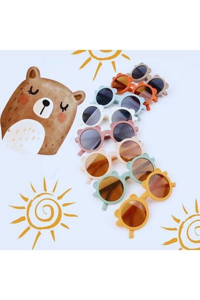 Della Pianto Sweet Children's Sunglasses with Teddy Bear Mustard