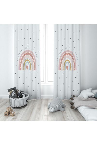 Evmila Children's Room Patterned Background Curtain