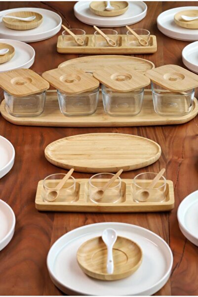 Bambum Atbyhome 12 Kişilik 61 Parça Seramik - Bambu Kahvaltı Takımı - Lüx Kah...