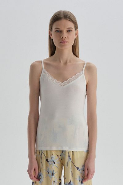 Dagi White Viscose Athlete Pajama Top