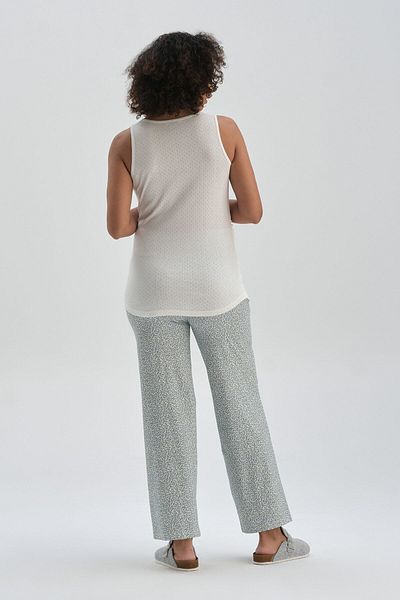 Dagi White Sleeveless Buttoned Cotton Maternity Undershirt