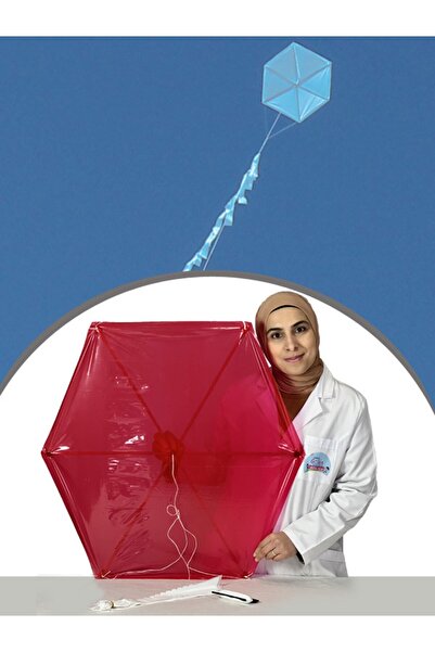 GÜLEN UÇURTMA Naylon Altıgen Uçurtma / Düz Renk