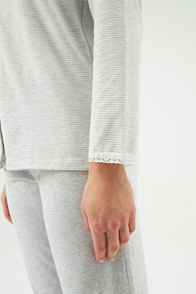 Dagi Šedý bundový límec pyžamový top