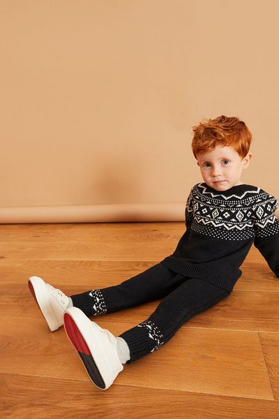 Next Baby Knitted Cotton Fairisle Top and Bottom Set