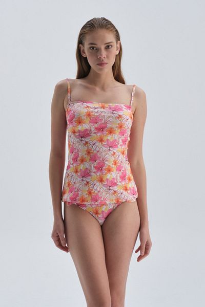 Dagi Sárga - rózsaszín normál derék bikini alsó