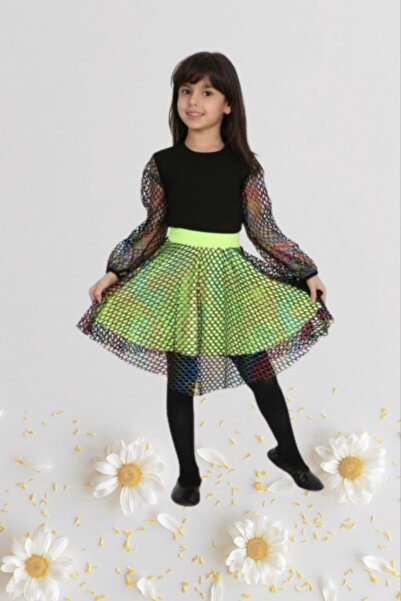 Nacar Devojčin kostim za 23. april, tutu suknja, čipkasta bluza, zeleni set 024