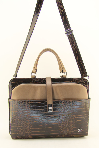 HNB Унісекс Коричнева Крокодилова 15 & 15,6 Дюймів Сумка для ноутбука та документів