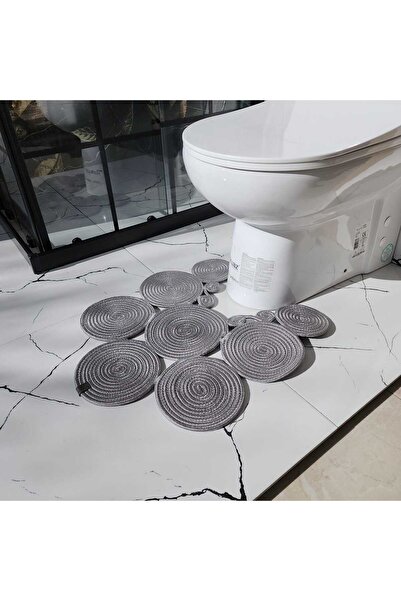 BHR Creative Двосторонній мийний джутовий килимок для унітазу - природна вишу...