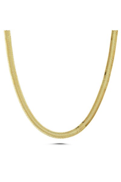 Sefa Gold 14 Ayar Altın İtalyan Balık Sırtı Zincir Kolye 3,5 mm Kalınlık