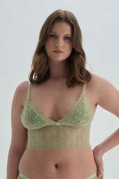 Dagi Grüner Spitzen-Bralet-BH ohne Bügel ohne Bügel