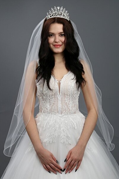 paris in paris Πέπλο Νυφικού Off White 90 εκ. - Δύο στρώσεων, Χωρίς χτένα