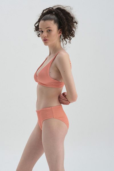 Dagi Lachsfarbene Bikinihose mit normaler Taille