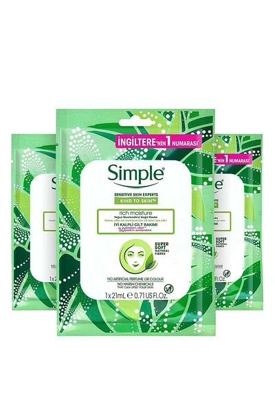 Simple Kind To Skin Intensive Moisturizing Sheet Mask Suitable for Sensitive Skin 21 Ml