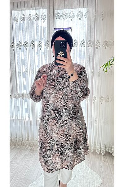 TDYtrendy Giyim Women's Large Size Three Button Viscose Tunic