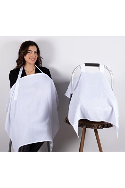 paris in paris Stroller Cover and Nursing Cover Set of 2 Plain White Hospital...