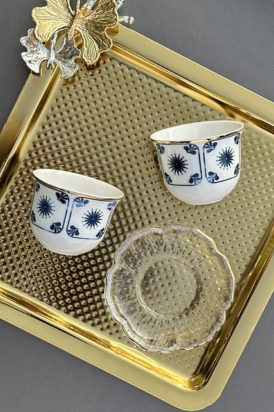 porselenden Gawa Gold Premium 2-Piece Mirra (WITHOUT PLATE) Espresso Coffee Cup Set