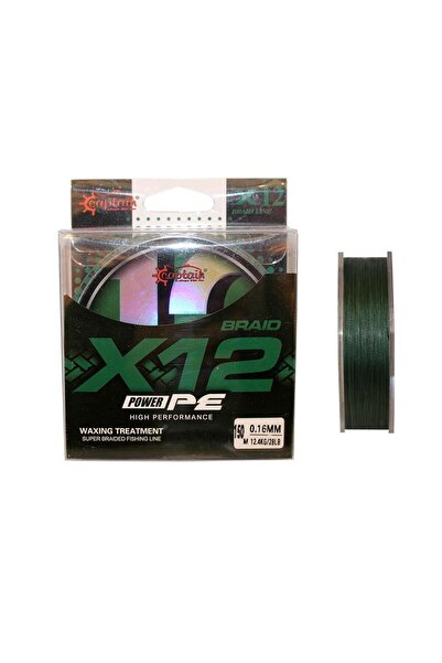CAPTAIN X12 Power Pe - 12 Mesh Spin Rope Fishing Line 150m Dark Green