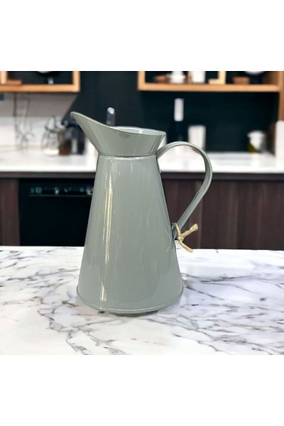 LUCKYHOMES Vază italiană din metal din fier forjat - ghiveci și ulcior decorativ, model Ikea gri