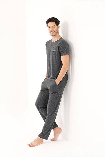 Yeni İnci Νέο σετ ανδρικών πιτζάμες Pearl Viscose 3 τεμαχίων