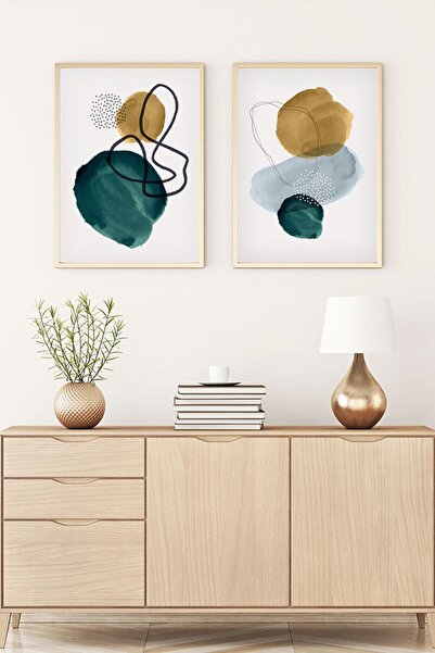 huhuli لوحة تجريدية بإطار خشبي Huhu120