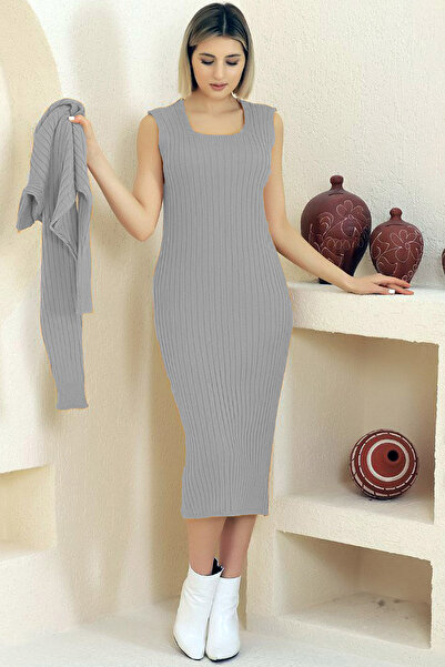 ALCHON Half Sleeve Hair Braided Turtleneck Loose Cut Sweater U Thick Strap Ribbed Dress Double Knitwear Suit