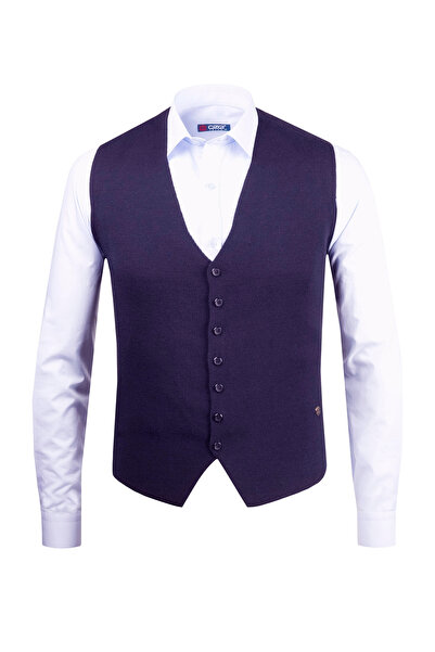 Çizgi Triko Men's Buttoned Sports / Classic Knitwear Knitted Sleeveless Vest