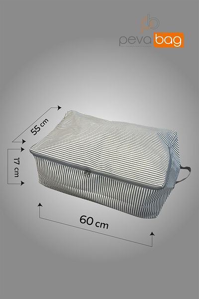 Pevabag Under Base Storage Bag Set (5 PCS) 55*60*20 Cm Gray Striped