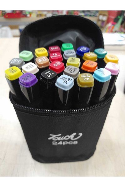 gebzeli Double Ended Marker Set Set of 24 with Special Cloth Bag