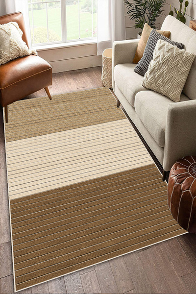 MUA HOME DECOR Çizgili Desen dijital baskılı yıkanabilir salon mutfak koridor...