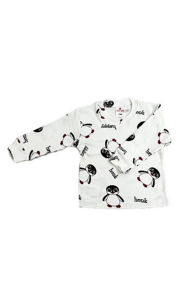 ÖZLEM BEBE 1-12 Yaş Penguin Desenli Pamuklu Pijama Takımı