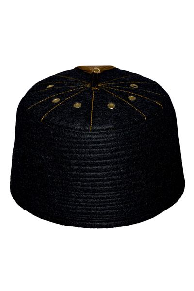 şahinbak Black Felt Skullcap, Black Fes, Tasseled Fes, Felt Fes, Felt Skullcap, T040