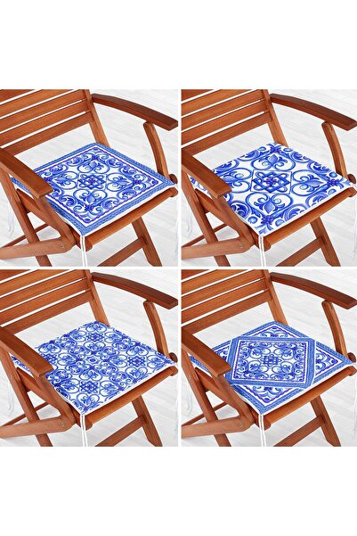 Nish & Royal Set de perne de scaun modern, cu fermoar, 4 piese, cu model de g...