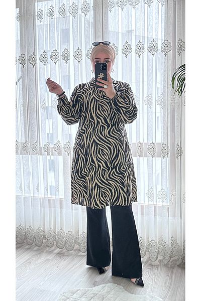 TDYtrendy Giyim Women's Large Size Three Button Viscose Tunic