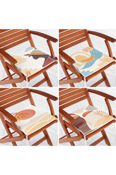 Nish & Royal Set de 4 perne de scaun pentru femei africane colorate, cu model...