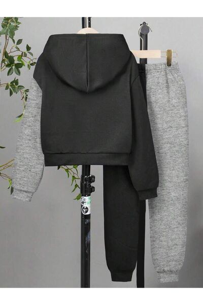 MANCY Children's Butterfly Printed Bottom-Top Set Cotton Sweatshirt Tracksuit Set