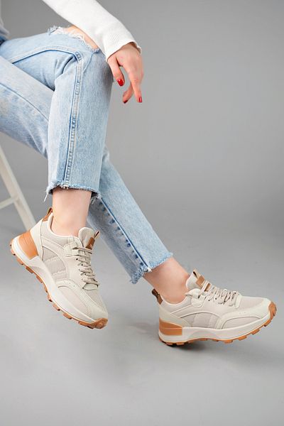 McDark Unisex Beige Mesh Sports Shoes Breathable Material No Smell and Sweat Lining Orthopedic Insole