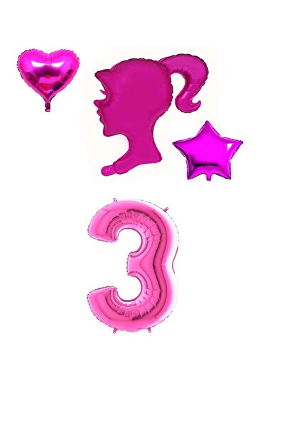 STAR PARTY مجموعة بالونات من رقائق معدنية على شكل قلب ونجمة للفتيات باللون ال...