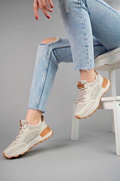 McDark Unisex Beige Mesh Sports Shoes Breathable Material No Smell and Sweat Lining Orthopedic Insole