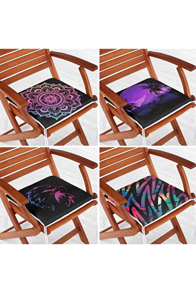 Nish & Royal Set de perne pentru scaune cu fermoar, 4 piese, cu desen geometr...