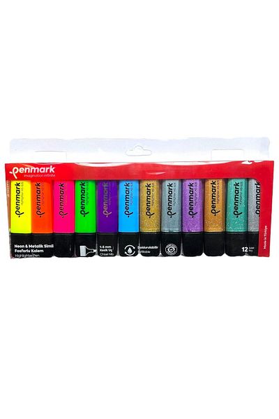penmark PHOSPHORUS 12 PACK ACETATE MIXED COLOR 6 NEON+ 6 SIMS HS-505-12NS709693