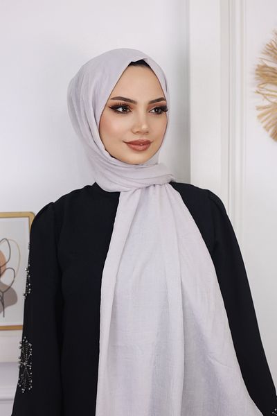 feronis Μοντέλο Hijab Women Bamboo Cashew Shawl _Ασημί Γκρι