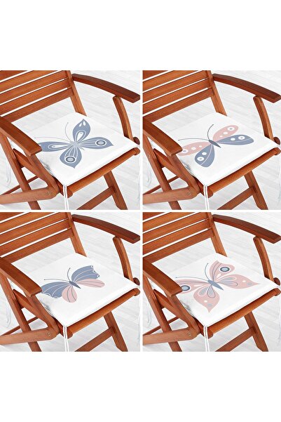 Nish & Royal Set de 4 perne pentru scaune cu fermoar cu imprimare digitală, c...