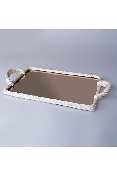 Selim Nexus Mirrored Tray Pearl