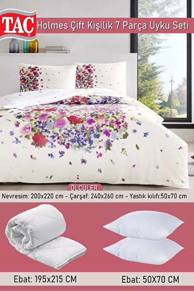 Taç Holmes Çift Kişilik Uyku Seti Kırmızı - Nevresim + Yorgan + Yastık + Yastık Kılıfı