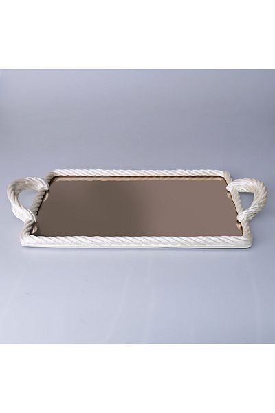 Selim Nexus Mirrored Tray Pearl
