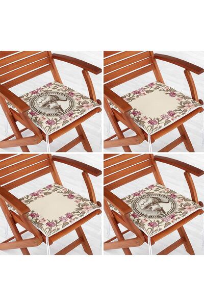 Nish & Royal Set de 4 perne pentru scaune moderne, cu fermoar, imprimate digi...