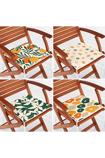 Nish & Royal Set de 4 perne de scaun moderne cu fermoar cu desen onedraw pe p...
