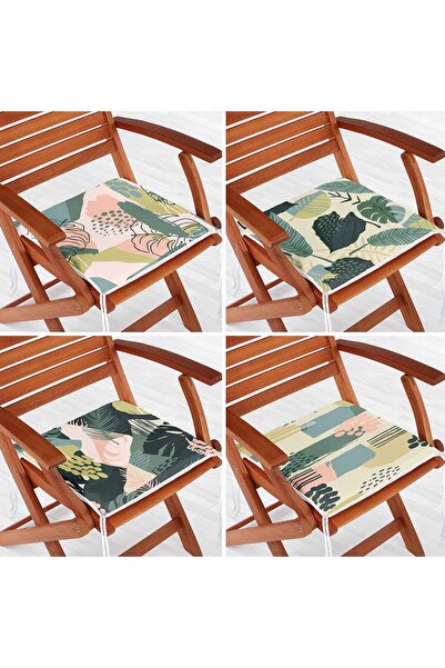 Nish & Royal Set de 4 perne de scaun moderne cu fermoar cu desen onedraw pe p...