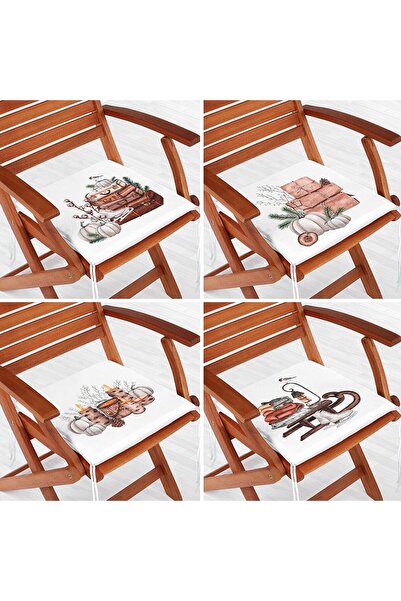 Nish & Royal Set de 4 perne pentru scaune moderne, cu fermoar, cu design spec...